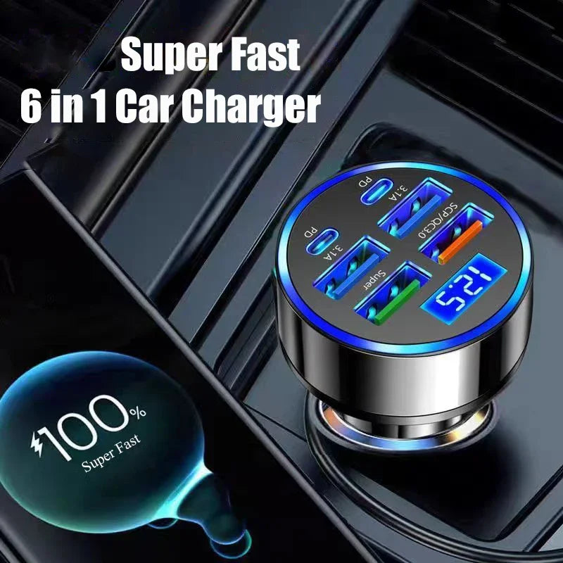 Chargeur Voiture USB-C 6-en-1