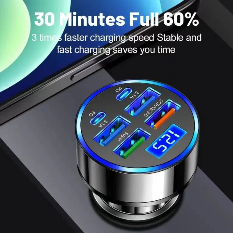 Chargeur Voiture USB-C 6-en-1