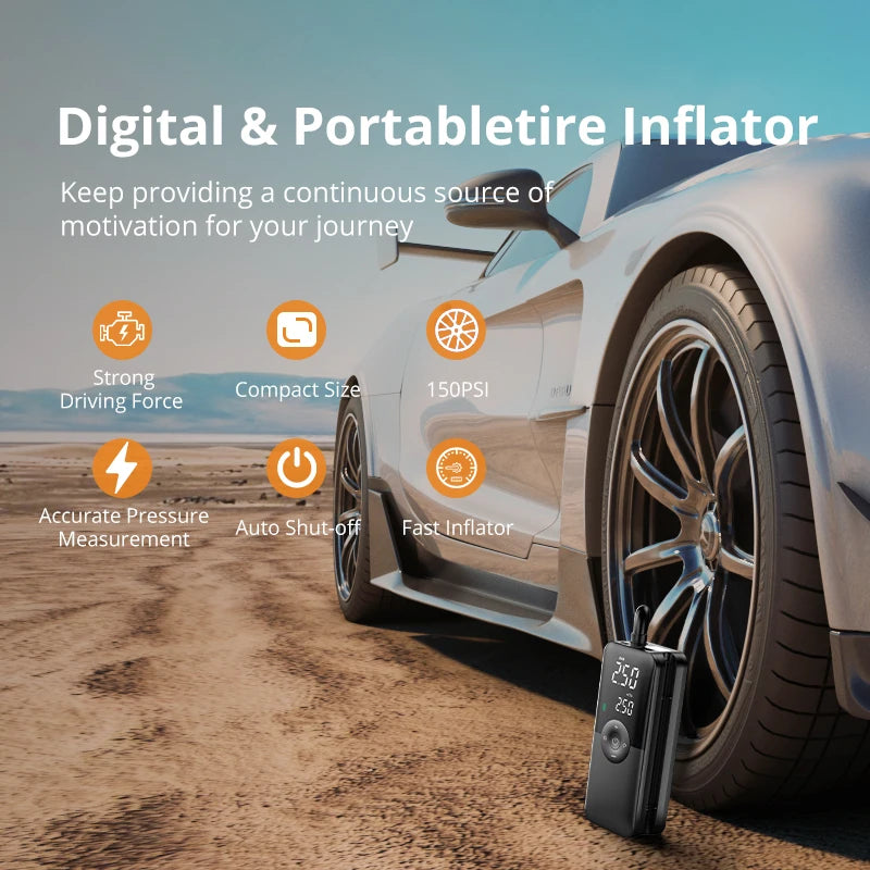 Gonfleur Portable pour Pneus – Compresseur Digital